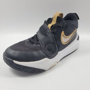 Nike Team Hustle Toddler 13C D11 Low Black Metallic Gold DV8996-004